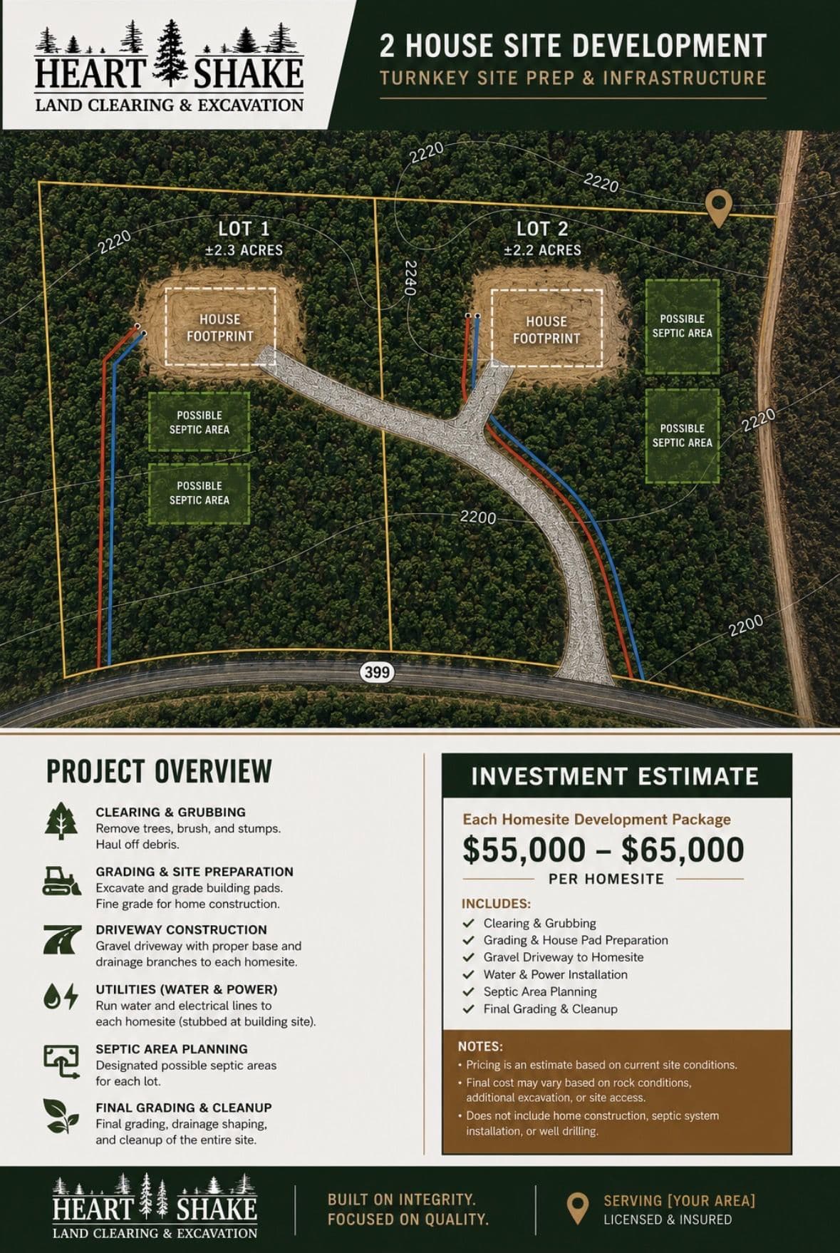 Turnkey Homesite Development from Wooded Land to Build-Ready Lots